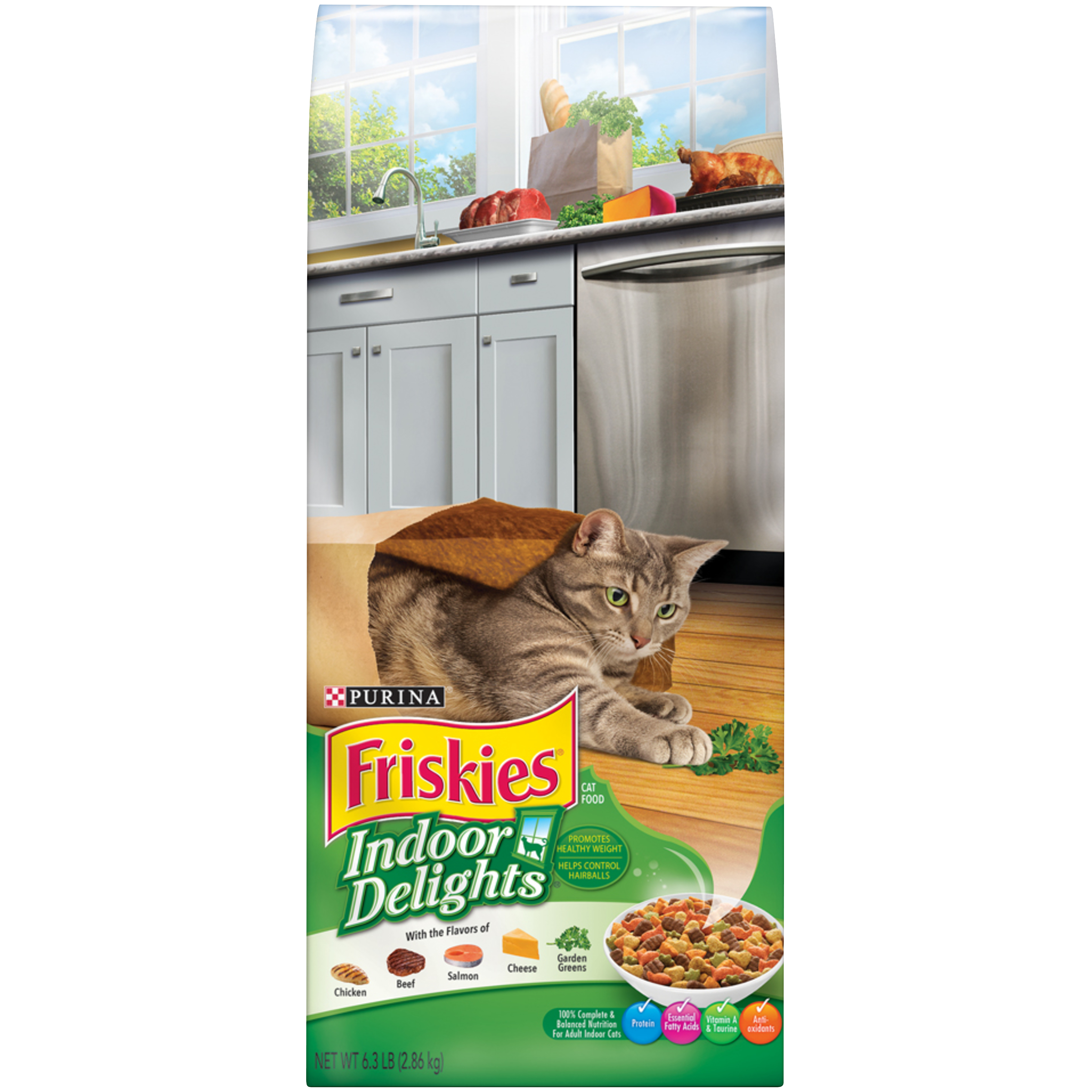 Friskies Indoor Dry Cat Food, Indoor Delights 6.3 lb. Bag