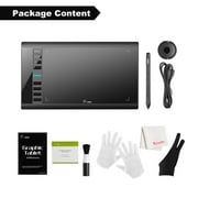 UGEE M708 10 x 6 Graphics Tablet, 8192 Pressure Sensitivity, Battery-Free Stylus, Black