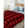 thumbnail image 5 of Red Black Plaid Flat Sheet Only Twin Size, Soft Breathable Bed Top Sheets for Mattress, Vintage Farmhouse Abstract Buffalo Check Luxury Bedding Flat Sheets for Home Hotel Bedroom Bed Protection, 5 of 9