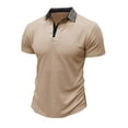 thumbnail image 3 of Enridrech Mens Casual Tee Top Collared Short Sleeve Tshirt with Button Comfort Breathable Cotton Solid Color Tees Shirt, 3 of 6