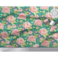 thumbnail image 3 of Soimoi Blue Rayon Crepe Fabric Leaves & Peony Floral Print Fabric by Yard 46 Inch Wide, 3 of 3