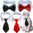 thumbnail image 1 of Conjunto de pajarita y corbata para mascotas, cuello formal ajustable Yosbabe, 1 of 7