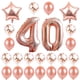 thumbnail image 1 of KAKOWELY Juego de 24 globos decorativos de 40 años con látex natural, película de aluminio y lentejuelas para fiesta de cumpleaños., 1 of 4