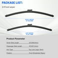 thumbnail image 3 of VYAOP Windshield Wipers Replacement for 2015-2022 Chevrolet Chevy Colorado,2015-2018 GMC Canyon OEM Quality All Season Wiper Blades 22" 18" (2 Pack), 3 of 7
