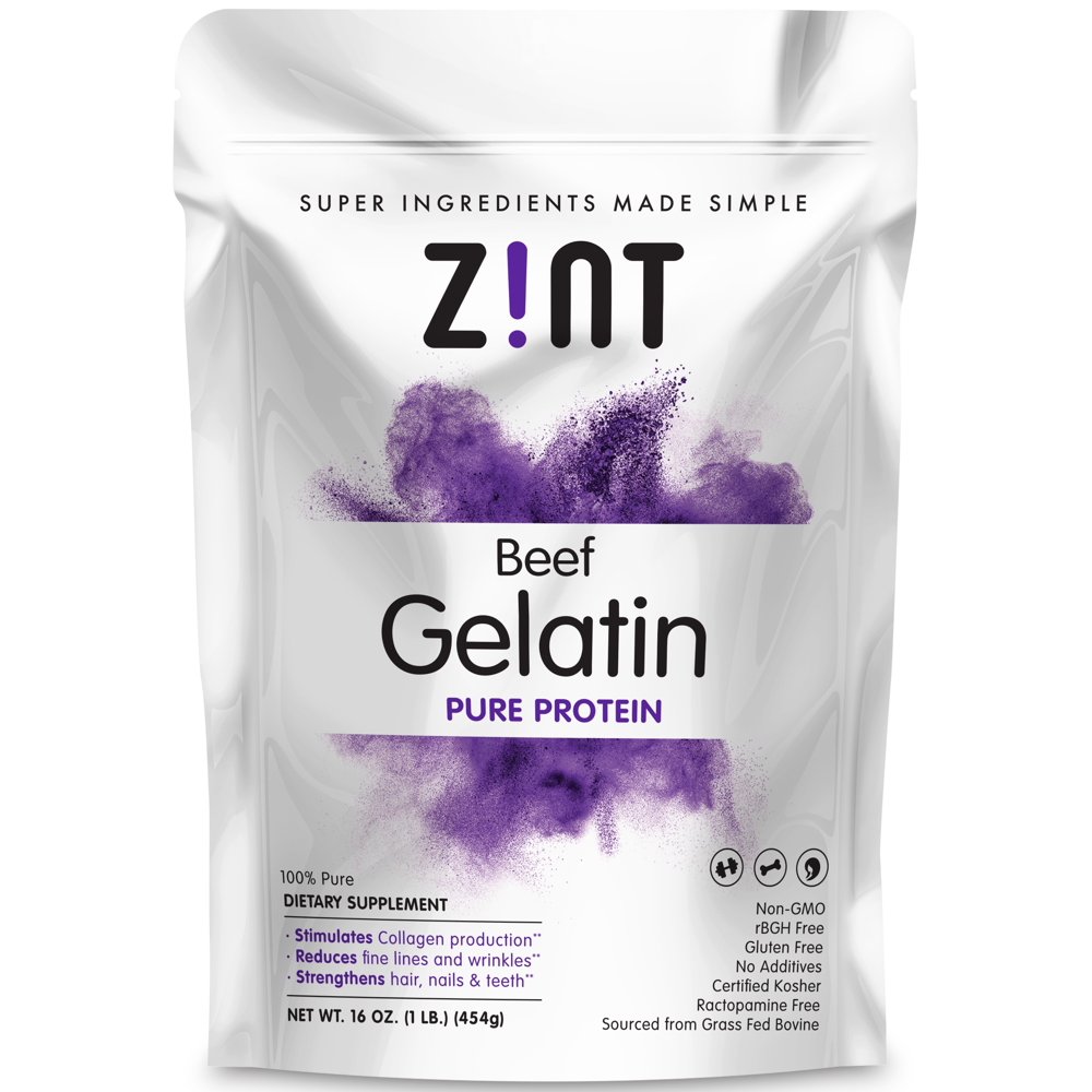 Zint Unflavored Gelatin Powder Kosher Beef Gelatin Pasture Raised 1