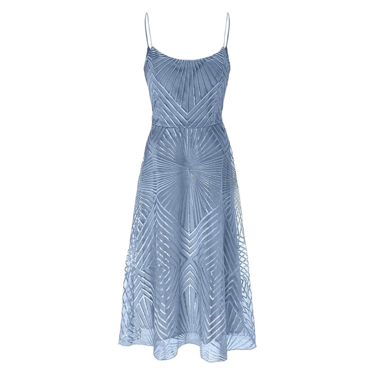 Beachy Dresses For Women 2025, Spaghetti Strap Prom Dress Sexy Embroidered  Sequin Sheer Lace Backless Long Dress Swim Tummy Control Pink Summer Dresses  2025 Maxi Dresses (XL, Light blue) ZMTing - Walmart.com
