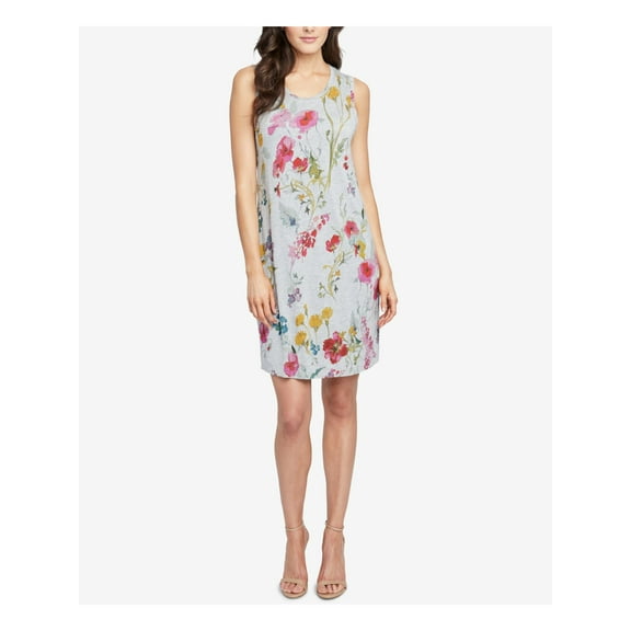 RACHEL ROY Womens Gray Floral Sleeveless Knee Length Sheath Dress M