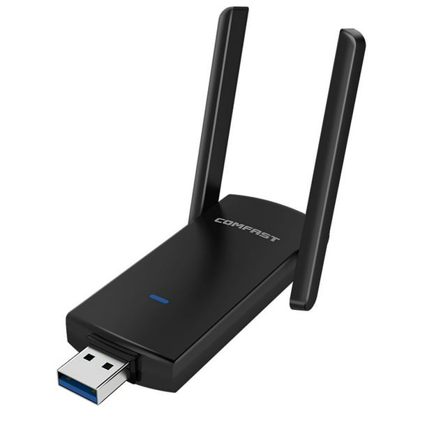 Adaptador USB WLAN para PC AC 1300 Mbit/s con antena de alta ganancia de 5 dBi 867 Mbit/s a 5 GHz y 400 Mbit/s a 2,4 GHz 802.11ac Compatible con Windows 10/8.1/8/7/11 y Mac OSX 10.9 ~ 10.15
