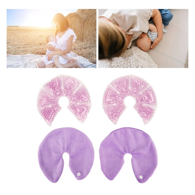 Almohadillas De Gel Para Terapia Mamaria, Alivio De Conductos Obstruidos, Almohadillas De Gel Reutilizables Moradas Para Madres Lactantes