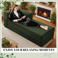 thumbnail image 6 of 78" Convertible Sofa Bed, Corduroy Deep Seat Folding Pull Out Couch with Pillows, No Assembly Modern Boneless Couch Compression Sofa in Box, Floor Sofa with Storage Pocket for Living Room, 6 of 8