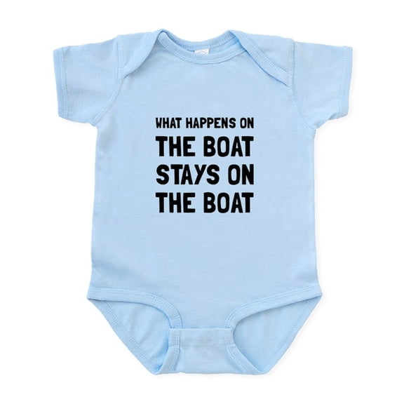 CafePress - Happens On The Boat Body Suit - Baby Light Bodysuit, Size Newborn - 24 Months
