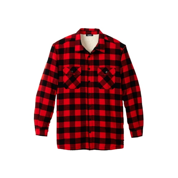 KingSize Men's Big & Tall Fleece Sherpa Shirt Jacket