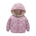 thumbnail image 2 of Toddler Baby Girls Winter Coat,Little Boys Girls Puffer Coat Hooded Jacket Long Sleeve Light Winter Coats for Toddler Baby Girls Fall Outfits for Girls Baby Boy Clothes, 2 of 5