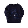 thumbnail image 2 of HAOTAGS Toddler Girls Boys Unisex Sweatshirts, Crew Neck Casual Fall/Winter Pullover Top Long Sleeve Cut Graphic Print Dark Blue 5 T, 2 of 6