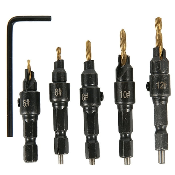 Everso Countersink Drill Woodworking Drill Bit Set Drills Pilot Holes