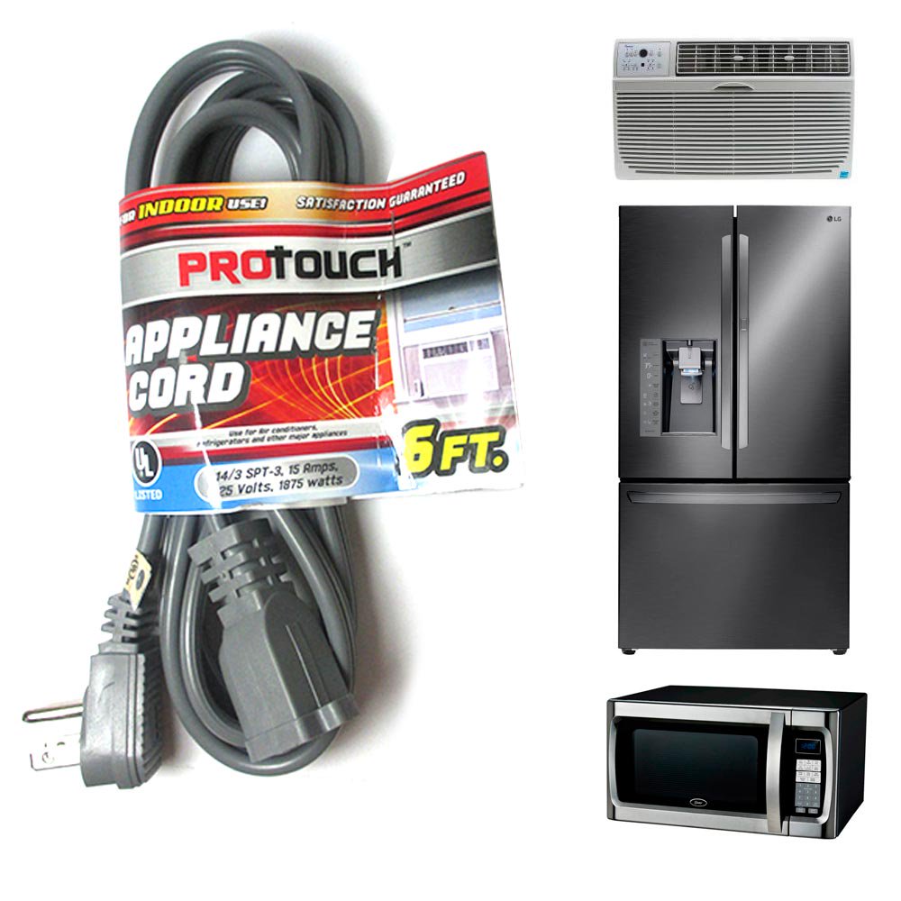 1pc Appliance Cord 6 Ft Indoor Extension Cable Air Conditioner