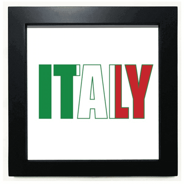 Italia, país, nombre de la bandera Mesa de pared con marco cuadrado negro