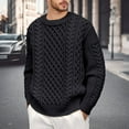 thumbnail image 2 of uikmnh Sweaters for Men Men's Winter Knit Sweater Coat Classic Round Neck Lined Lightweight Warm Outerwear for Cozy Comfort and Stylish Everyday Wear Size:L, 2 of 4