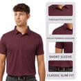 thumbnail image 3 of AllPro Men’s Pro-Lock Performance Polo Collar T-Shirt, 100% Polyester Moisture-Wicking Tee (Charcoal-Melange, 2XL), 3 of 6