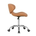 thumbnail image 3 of Set of 2 HugoII Nail Technician Stool Adjustable Height 19"-25", Rolling Chair for Nail Salon, Manicurist and Makeup Tattoo Studio, Cappuccino Diamond, 3 of 6