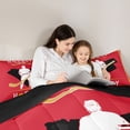 thumbnail image 4 of Homewish Sports Game 7-Piece Bedding Comforter Set,Boy Ice Hockey King Bedding Sets,Black Red Gold Bed Sheets For Children,Breathable Room Decor Reversible, 4 of 8