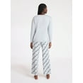 thumbnail image 3 of Joyspun Women's Dreamy Soft Collection Long Sleeve Sleep Top and Straight Leg Pants Pajama Set, 2-Piece, Sizes XS-3X, 3 of 4