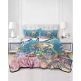 thumbnail image 2 of Full Size Quilt Bedding Set, Turtle Coastal Reversible Summer Quilt 3 Pieces, Nautical Ocean Summer Beach Coral Octopus Lightweight Bedspreads Coverlets with 2 Pillow Shams for All Seasons, 2 of 5