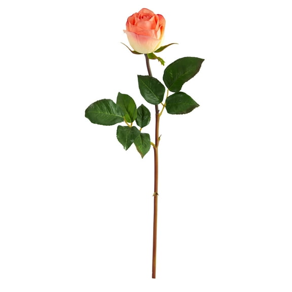 Nearly Natural 20" Rose Bud Artificial Flower (Set of 6), Pink