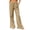 Khaki, variant on Guluxicc Women's Cotton Pants with Pockets Elastic Waist Long Wide Leg Trousers Summer Casual Outfits for Everyday Wear