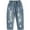 Blue-4066, variant on KIDSCOOL SPACE Retro Toddler Little Kid Rippd Holes Elastic Waist Fashion Jeans