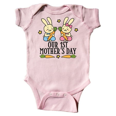 

Inktastic Twins First Mothers Day Boy Girl Gift Baby Boy or Baby Girl Bodysuit