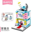 thumbnail image 3 of Bloques de construcción de casa para niños, Mini tienda de ciudad, vista de calle, Snack Street, juguetes para niños y niñas, regalos compatibles con Lego, 3 of 5