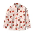 thumbnail image 4 of Uorisanigo Girls Half Zip Collar Sweatshirts Casual Strawberry Print Long Sleeve Pullover Jackets Fashion Fall Winter Clothes Athletic Sweatshirts Pullover Jacket Outerwear, 4 of 7