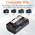 thumbnail image 2 of fuzhong-2-Pack LP-E6 LP-E6N Battery for Canon 5D Mark II, III, IV, 5DS, 5DS R, 6D, 6D Mark II, 7D, 7D Mark II, 60D, 70D, 80D, R, R5, R5C, R6, Ra, XC10, XC15, C700, with Battery Storage Case, 2 of 4