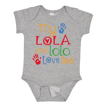 

Inktastic My Lola and Lolo Loves Me Grandchild Gift Baby Boy or Baby Girl Bodysuit