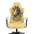thumbnail image 3 of Whosucclay Horse Sunflower Daisy Print Gaming Chair Covers, Stretchable Computer Chair Slipcovers Cover Stretchable Elastic Machine Washable of Computer Game Office Chairs Cover, 3 of 8