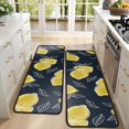 thumbnail image 4 of Kitchen Rugs Sets Of 2,Yellow Lemon Fruit Slices DarkBlue Pattern Anti Fatigue Kitchen Mat Rugs Non Slip Washable,Decorative Kitchen Floor Mats for Kitchen,Sink,Laundry,17"x47"+17"x47", 4 of 5