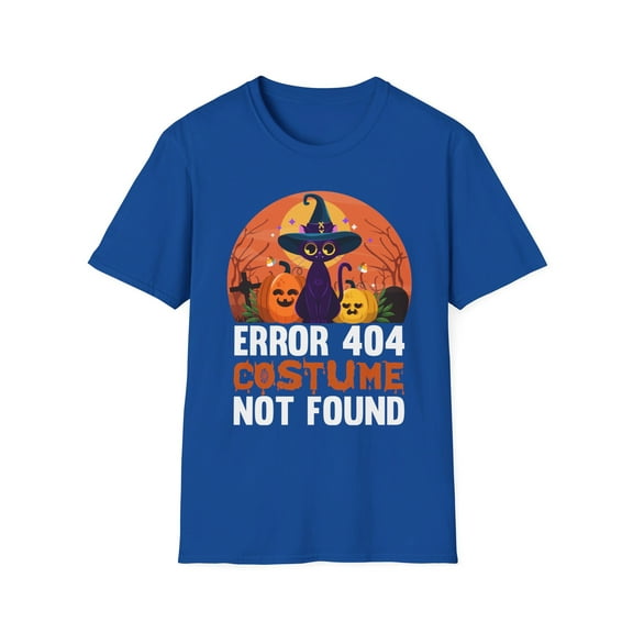 Error 404 Costume Not Found Funny Halloween Witch Cat Pumpkin T-Shirt