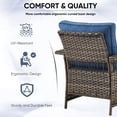 thumbnail image 5 of Gymojoy 2-Piece Patio Furniture Armchair,Outdoor Wicker Club Lounge Chair with Deep Seating,Navy Cushion, 5 of 6