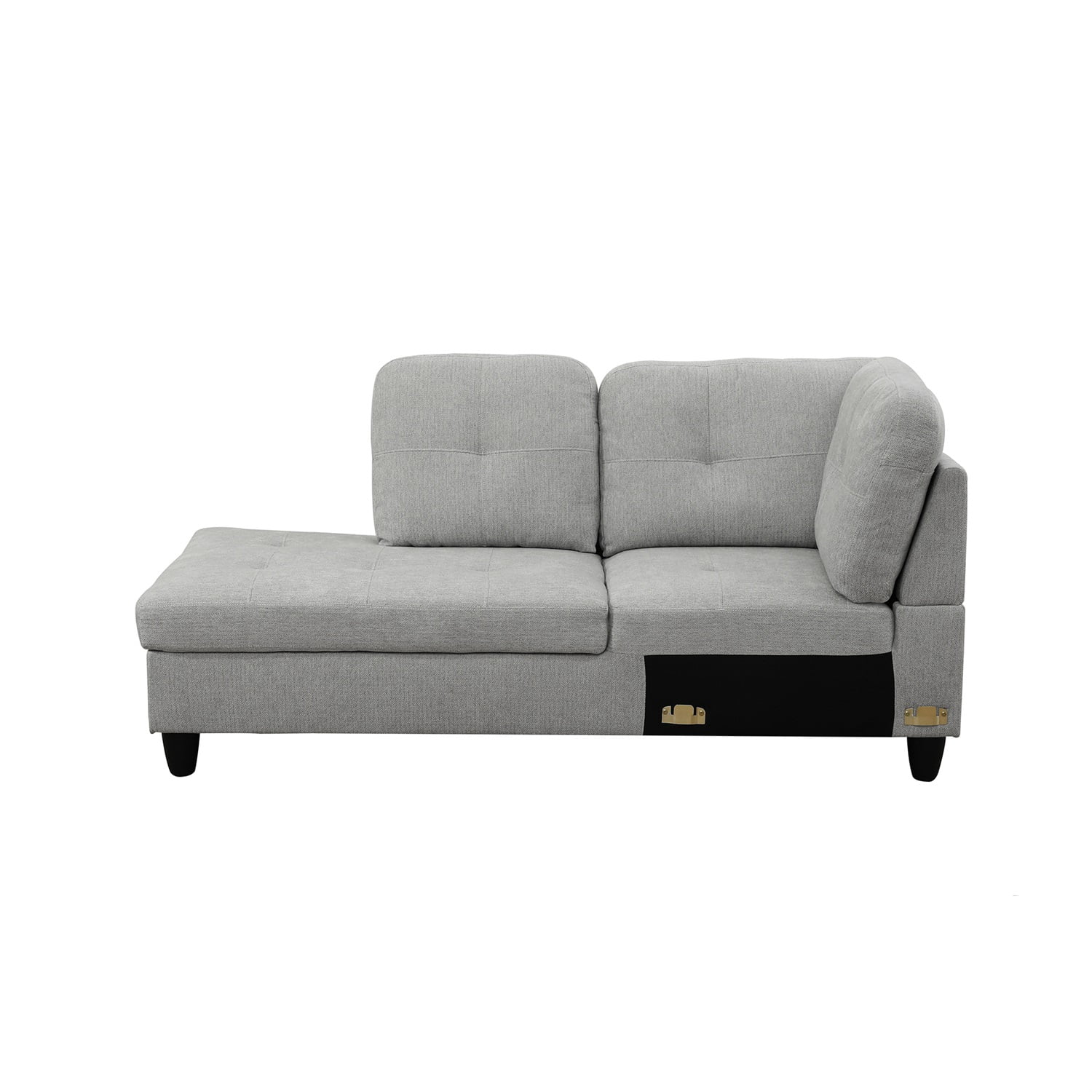 Hommoo Sofa Set, Flannel 3-Piece Couch Living Room Sofa Set, Light Grey