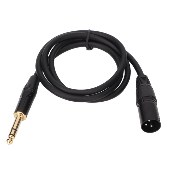 Cable XLR de 6,35 mm a macho a macho de 3 pines estéreo de 1/4 de pulgada a XLR balanceado para micrófono de altavoz de escenario de 1 m/3,3 pies