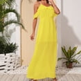 thumbnail image 4 of Honeeladyy Women Summer Dresses Off Shoulder Dresses Casual Flowy High Low Maxi Dress summer dresses for women, 4 of 9
