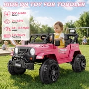 TOKTOO 12V Ride on Toys for Toddlers, Electric Ride on Car for Kids, Ride on Truck for Boys Girls with Parent Remote Control, Music Player, Pink