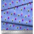 thumbnail image 2 of Soimoi Blue Rayon Fabric Peacock Feather Print Fabric by the Yard 42 Inch Wide, 2 of 3
