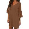 thumbnail image 1 of Robe d'Été Unie à Col en V en Chiffon à Pois Manches Courtes Robes pour Femmes 2023 Robes pour Femmes, 1 of 6