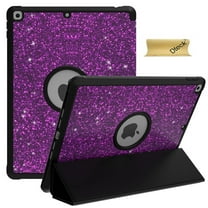 Dteck iPad 9th Generation Case, iPad 8th Generation Case, iPad 7th Generation Case, iPad 10.2 2021/2020/2019 Case, Glitter Sparkly Shockproof Kickstand Protective Tablet Cover, Purple