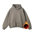 thumbnail image 2 of Momasggi Oversized Hoodies for Men Fall Winter Fleece Pullover Tops Baggy Long Sleeve Drop Shoulder Sweatshirts Big and Tall Solid Color Hooded Sweatshirt with Pockets Khaki 2XL, 2 of 9