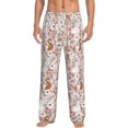 thumbnail image 2 of Picia Autumn Floral Deer Mens Soft Woven Cotton Elastic Waistband Sleep Pajama Pant Lounge Sleep Pant With Pockets And Drawstring-XX-Large, 2 of 9