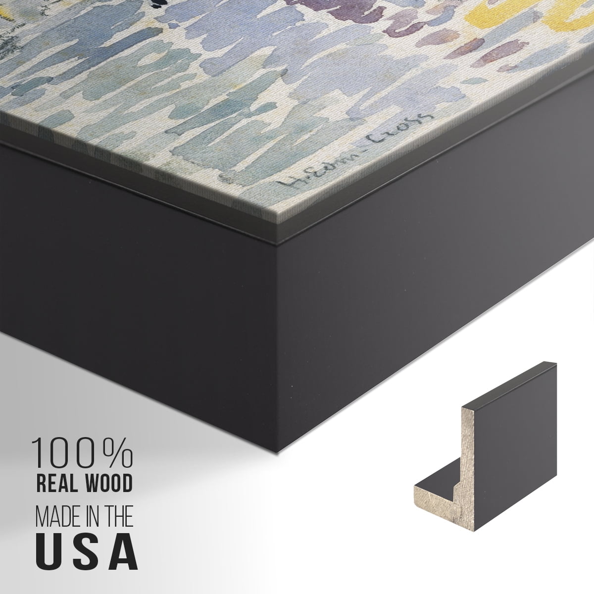 Vintage Landscape-CXL By Wexford Home Framed in Black Wood Gallery Wrapped Canvas 25 in. x 37 in.
