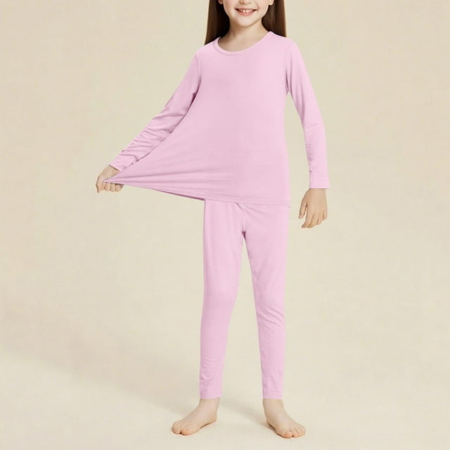 Cowsor Pyjama Doux en Modal pour Filles, Ensemble Douillet à Manches Longues, Tenue de Nuit, Ensemble de Pyjama 2 Pcs